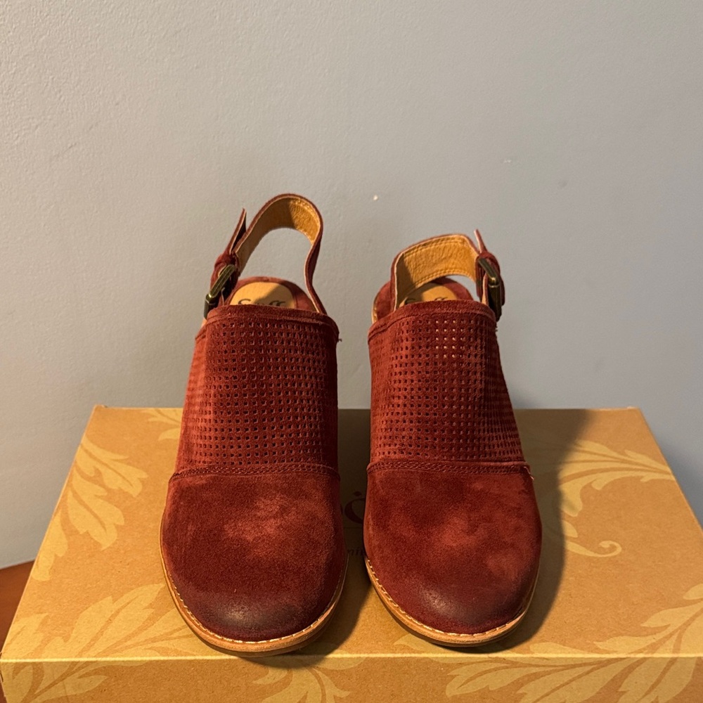 Sofft Red Suede Slingback Mules